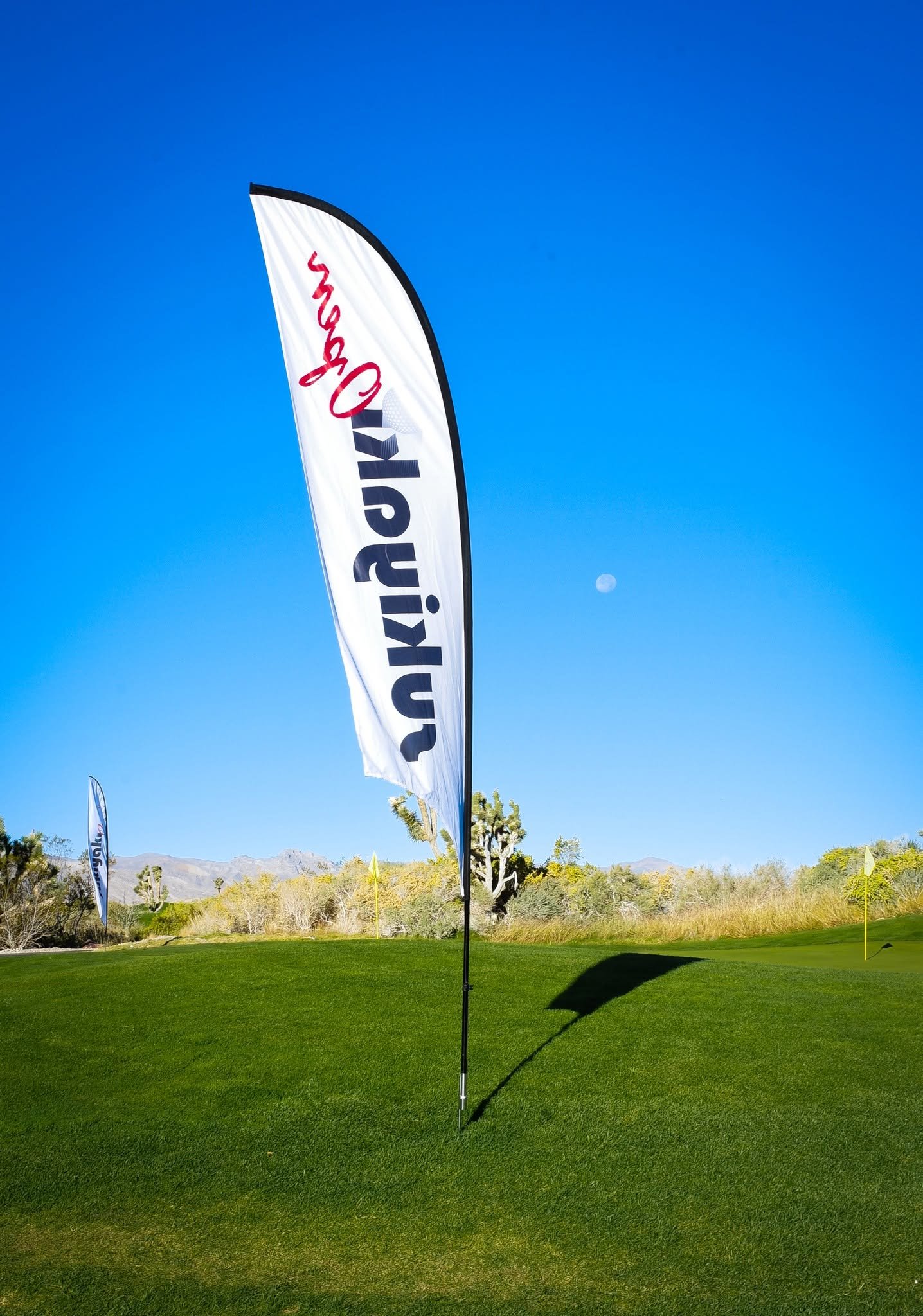 Sukiyaki Open flag on a golf course